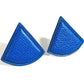 HERMES Triangle Logo Accessory Jewelry Earrings Leather Unisex Blue