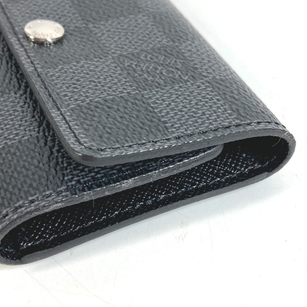LOUIS VUITTON N62662 Damiere Graphite Multiclé 6 พวงกุญแจ 6 ห่วง พวงกุญแจ 6 ห่วง กุญแจ 6P พวงกุญแจ แคนวาส Damiere Graphite ยูนิเซ็กส์ สีดำ