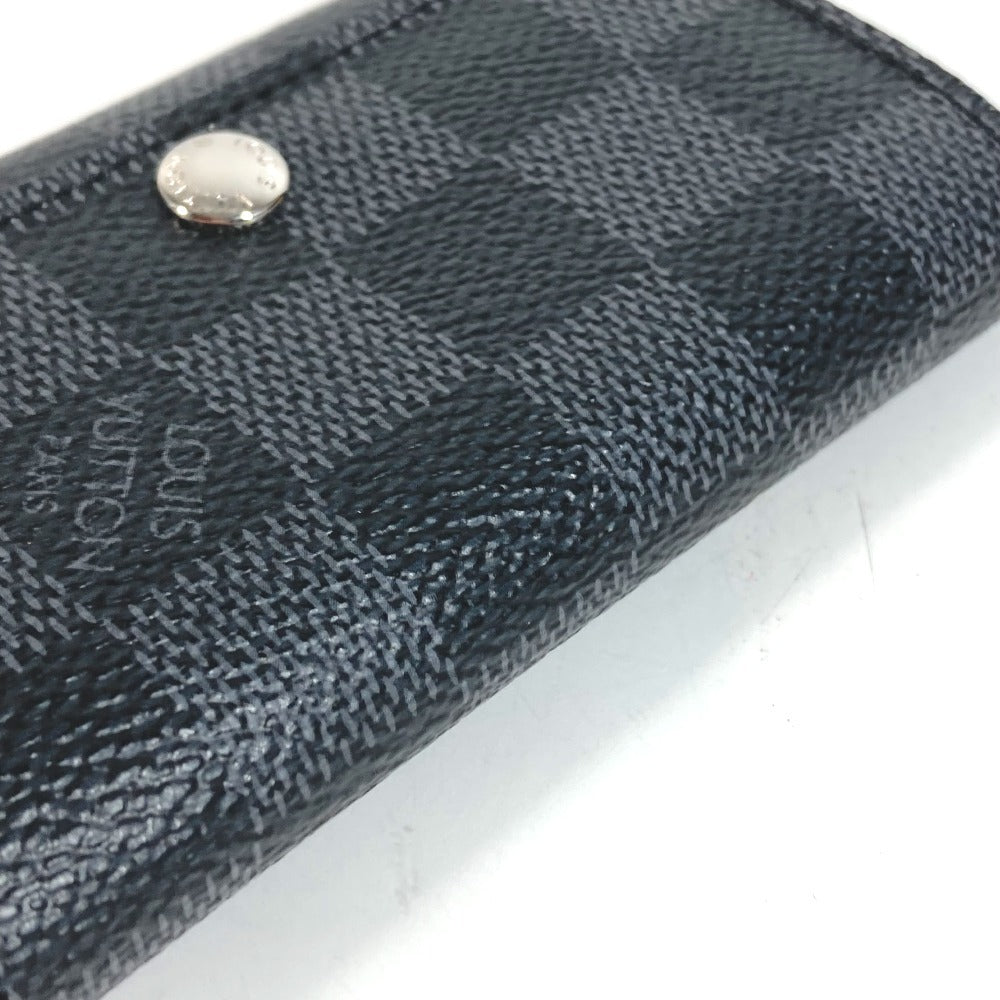 LOUIS VUITTON N62662 Damiere Graphite Multiclé 6 พวงกุญแจ 6 ห่วง พวงกุญแจ 6 ห่วง กุญแจ 6P พวงกุญแจ แคนวาส Damiere Graphite ยูนิเซ็กส์ สีดำ