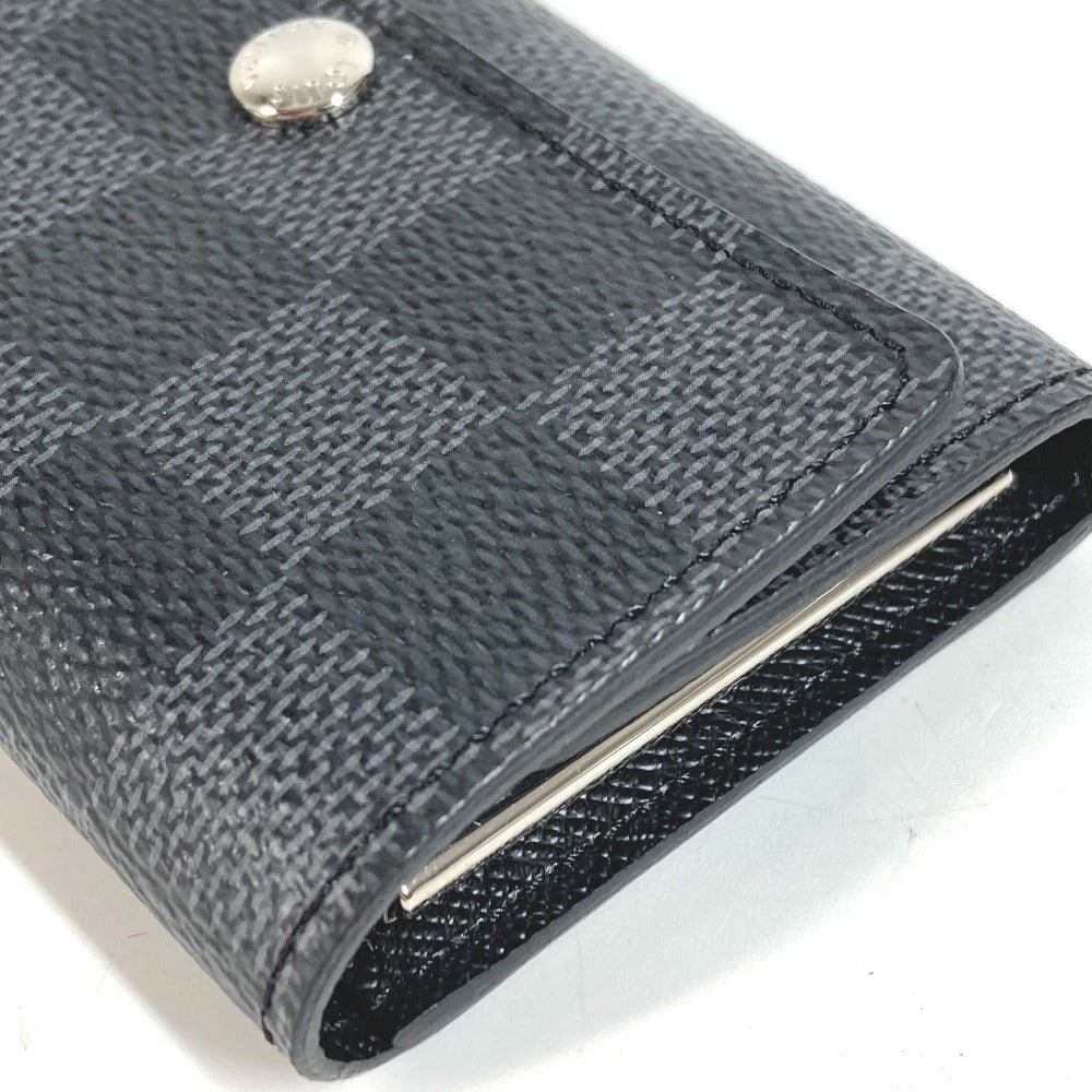 LOUIS VUITTON N62662 Damiere Graphite Multiclé 6 พวงกุญแจ 6 ห่วง พวงกุญแจ 6 ห่วง กุญแจ 6P พวงกุญแจ แคนวาส Damiere Graphite ยูนิเซ็กส์ สีดำ