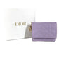 Dior Lady Dior กระเป๋าสตางค์ Lotus Wallet รุ่นลิมิเต็ดอิดิชั่นของญี่ปุ่น, กระเป๋าสตางค์แบบพับ 3 ทบ Heart Cannage หนังแกะสำหรับผู้หญิง สีม่วงไลแลค