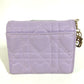 Dior Lady Dior กระเป๋าสตางค์ Lotus Wallet รุ่นลิมิเต็ดอิดิชั่นของญี่ปุ่น, กระเป๋าสตางค์แบบพับ 3 ทบ Heart Cannage หนังแกะสำหรับผู้หญิง สีม่วงไลแลค
