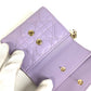 Dior Lady Dior กระเป๋าสตางค์ Lotus Wallet รุ่นลิมิเต็ดอิดิชั่นของญี่ปุ่น, กระเป๋าสตางค์แบบพับ 3 ทบ Heart Cannage หนังแกะสำหรับผู้หญิง สีม่วงไลแลค