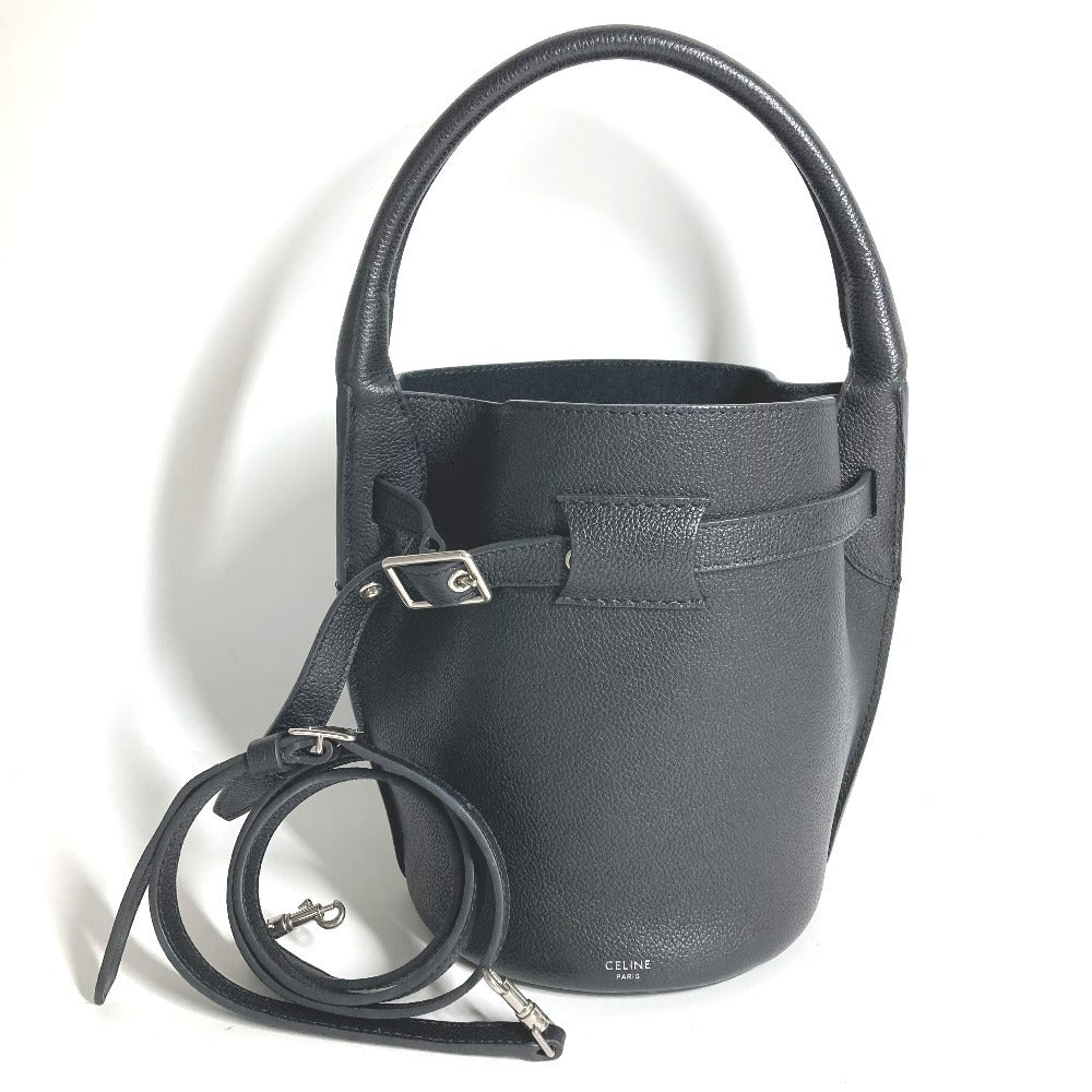 CELINE ถัง Bucket Big Bag Nano Bucket กระเป๋า กระเป๋าสะพาย 2WAY กระเป๋าสะพายไหล่ กระเป๋าถือ หนัง ยูนิเซ็กส์ สีดำ
