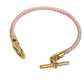 HERMES สร้อยข้อมือแบบถัก Grenan สร้อยข้อมือเครื่องประดับ หนัง ยูนิเซ็กส์ สีชมพูอ่อน