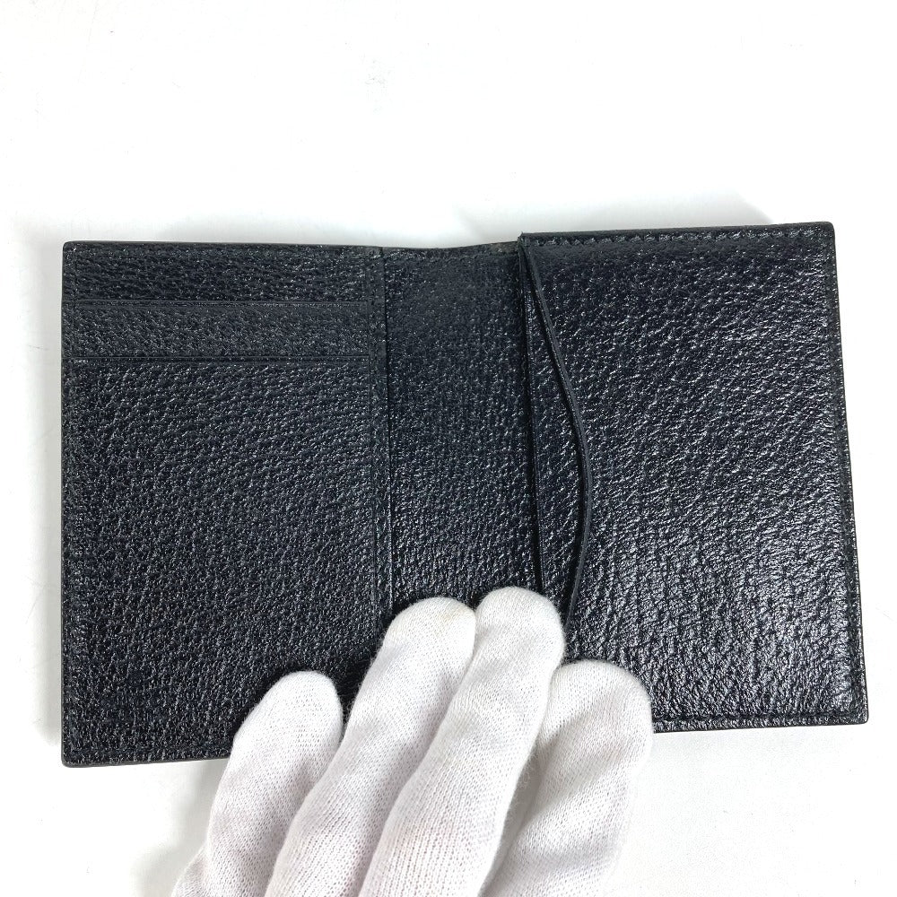 GUCCI 428737 GGマーモント ダブルG GG ロゴ 名刺入れ パスケース 二つ折り 定期入れ カードケース レザー ユニセックス ブラック