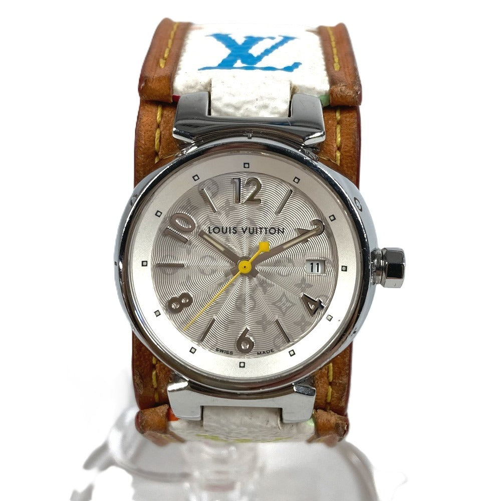 LOUIS VUITTON Q121K モノグラムマルチカラー タンブール レディースウォッチ ウォッチ 時計 革ベルト レザー 腕時計 モノグラムマルチカラーキャンバス レディース ブロン ホワイト