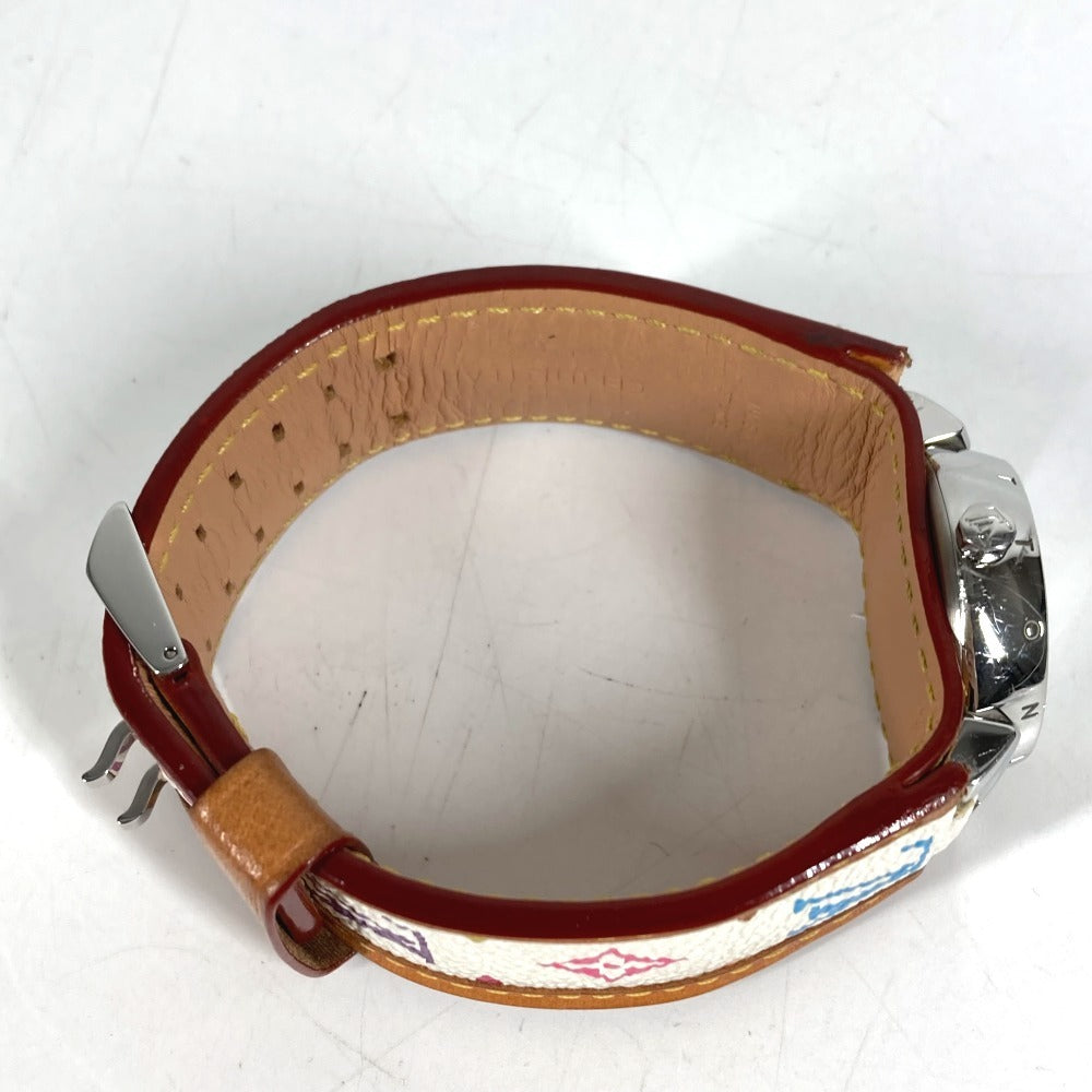 LOUIS VUITTON Q121K モノグラムマルチカラー タンブール レディースウォッチ ウォッチ 時計 革ベルト レザー 腕時計 モノグラムマルチカラーキャンバス レディース ブロン ホワイト