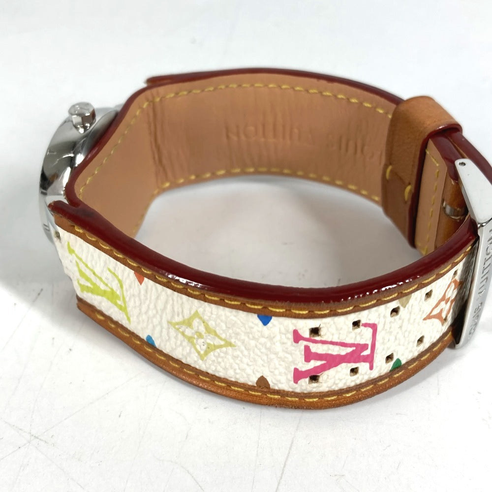 LOUIS VUITTON Q121K モノグラムマルチカラー タンブール レディースウォッチ ウォッチ 時計 革ベルト レザー 腕時計 モノグラムマルチカラーキャンバス レディース ブロン ホワイト