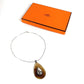 HERMES バッファローホーン アクセサリー ジュエリー チョーカー ネックレス SV925 ユニセックス ブラウン