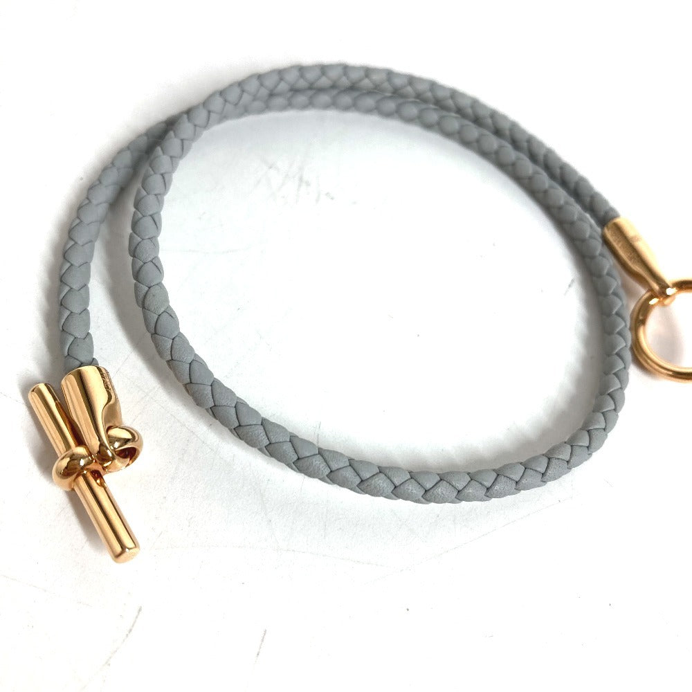 HERMES Double Brace Glenan Bracelet Double Tour Jewelry accessories Bracelet Leather gray Used