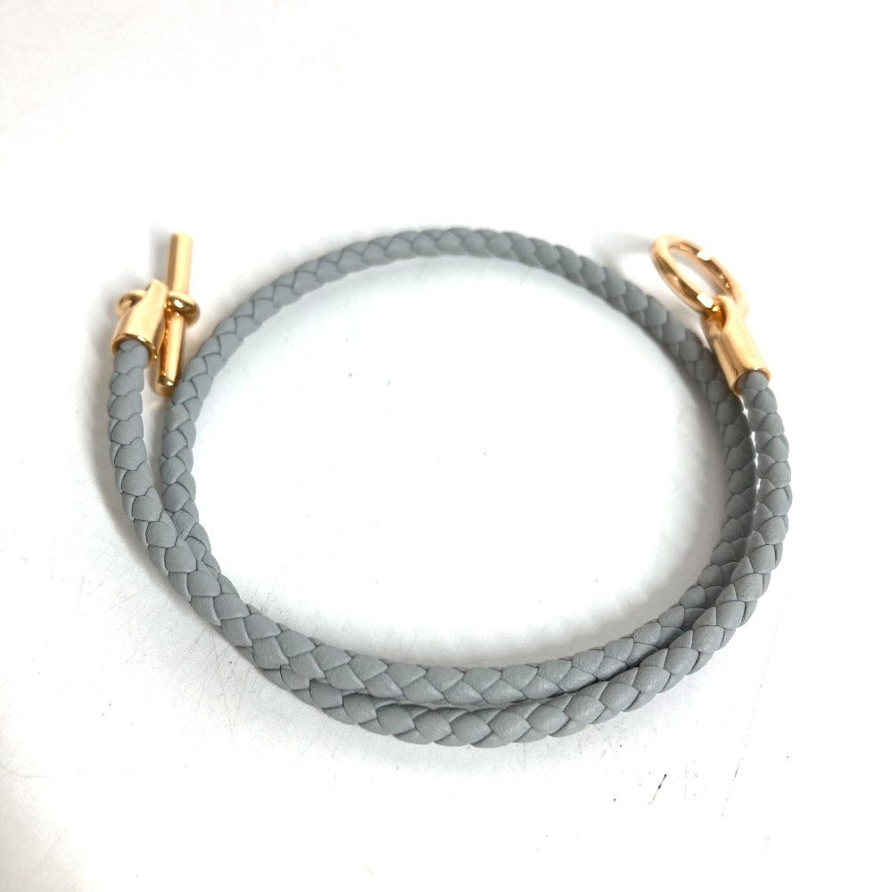 HERMES Double Brace Glenan Bracelet Double Tour Jewelry accessories Bracelet Leather gray Used