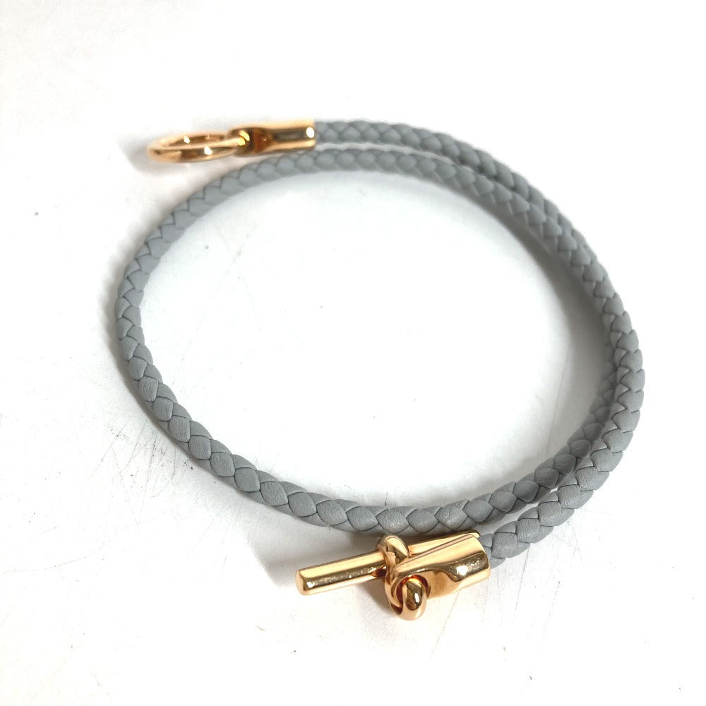 HERMES Double Brace Glenan Bracelet Double Tour Jewelry accessories Bracelet Leather gray Used