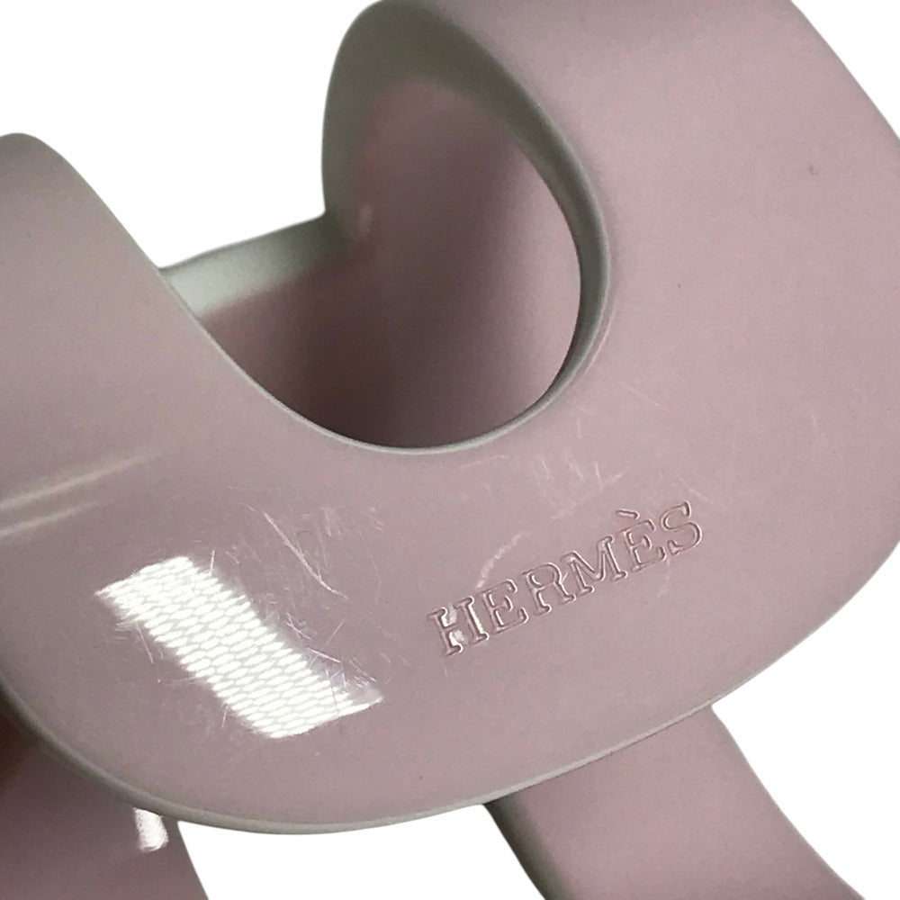 HERMES Anno Bangle Accessory Jewelry Bracelet lacquer pink/White Used