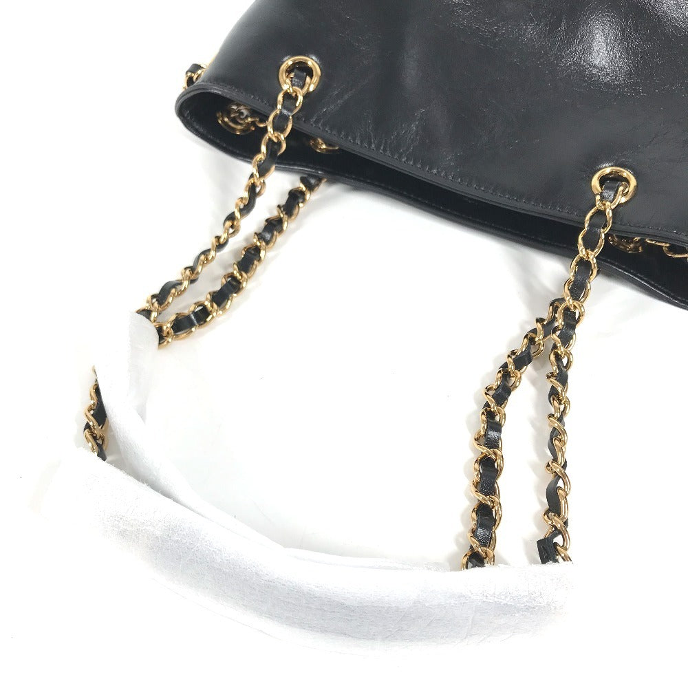 VERSACE medusa logo Bag, Tote Bag, Double Chain Bag, Chain Bag Shoulder Bag Leather Black/Gold Used
