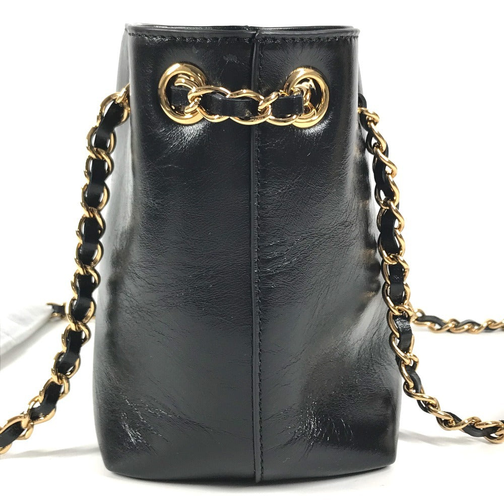 VERSACE medusa logo Bag, Tote Bag, Double Chain Bag, Chain Bag Shoulder Bag Leather Black/Gold Used