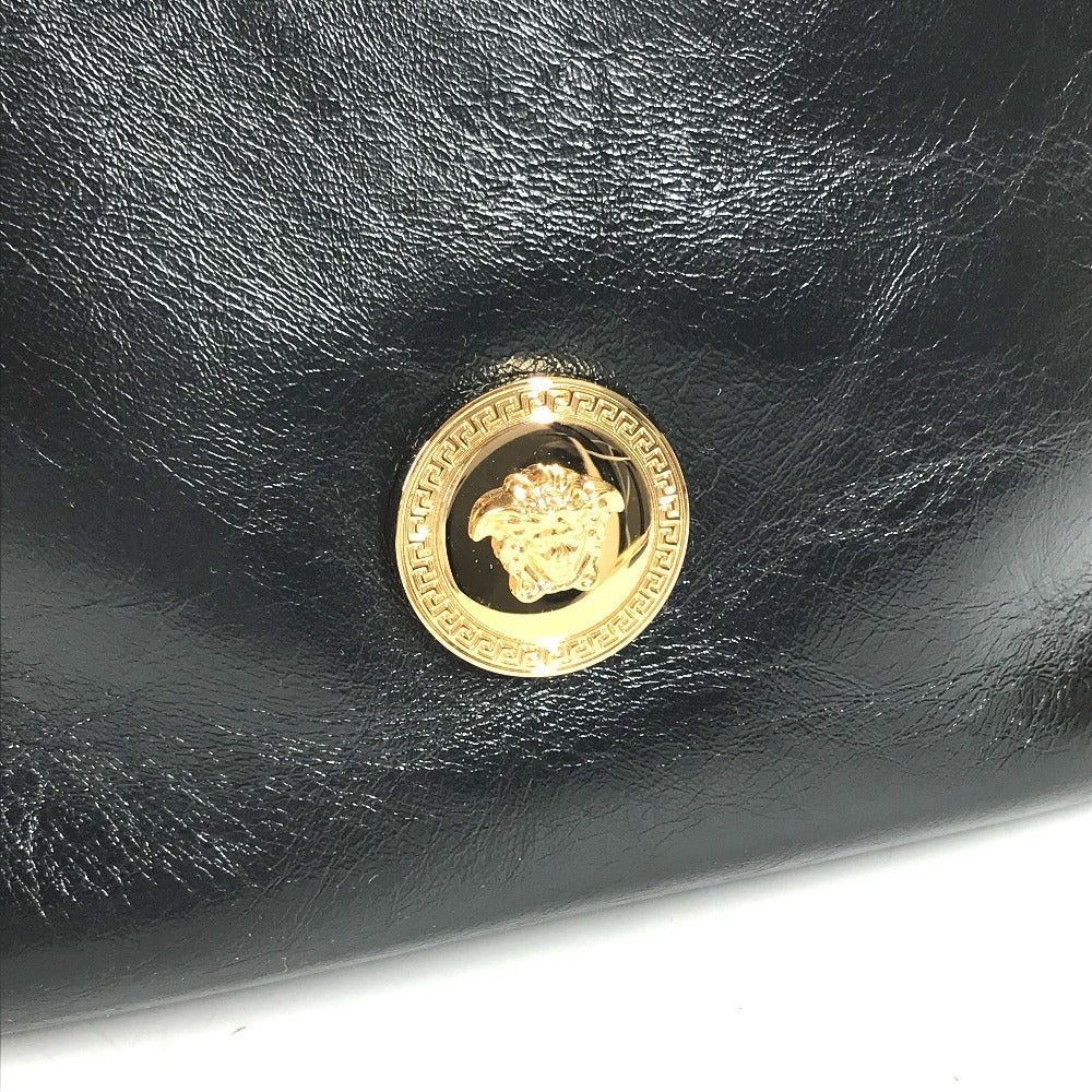 VERSACE medusa logo Bag, Tote Bag, Double Chain Bag, Chain Bag Shoulder Bag Leather Black/Gold Used