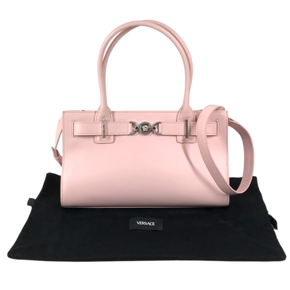 VERSACE medusa logo Bag, Tote Bag, 2-Way Bag, Handbag Shoulder Bag Leather pink Used