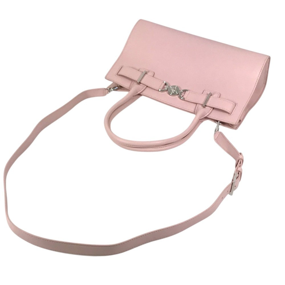 VERSACE medusa logo Bag, Tote Bag, 2-Way Bag, Handbag Shoulder Bag Leather pink Used