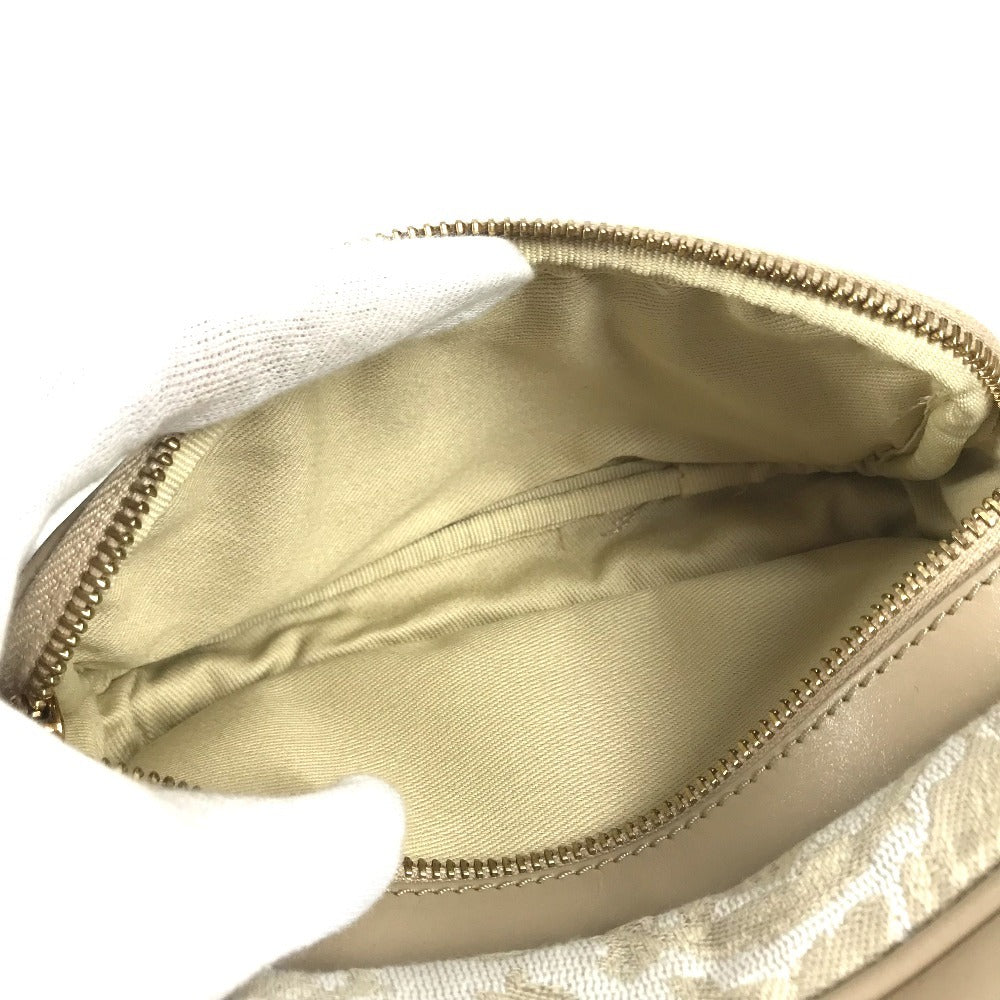 VERSACE Greca logo Pochette Bag Crossbody Shoulder Bag Leather/Canvas Beige Used