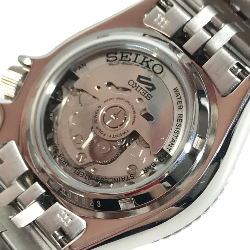 SEIKO SBSC019 5Sports SKX GMT series Seiko Five Sports Men's watch, open case back Wristwatch SS Silver/Green Used