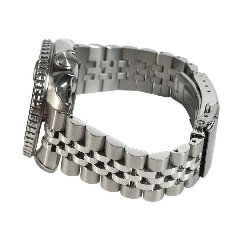 SEIKO SBSC019 5Sports SKX GMT series Seiko Five Sports Men's watch, open case back Wristwatch SS Silver/Green Used