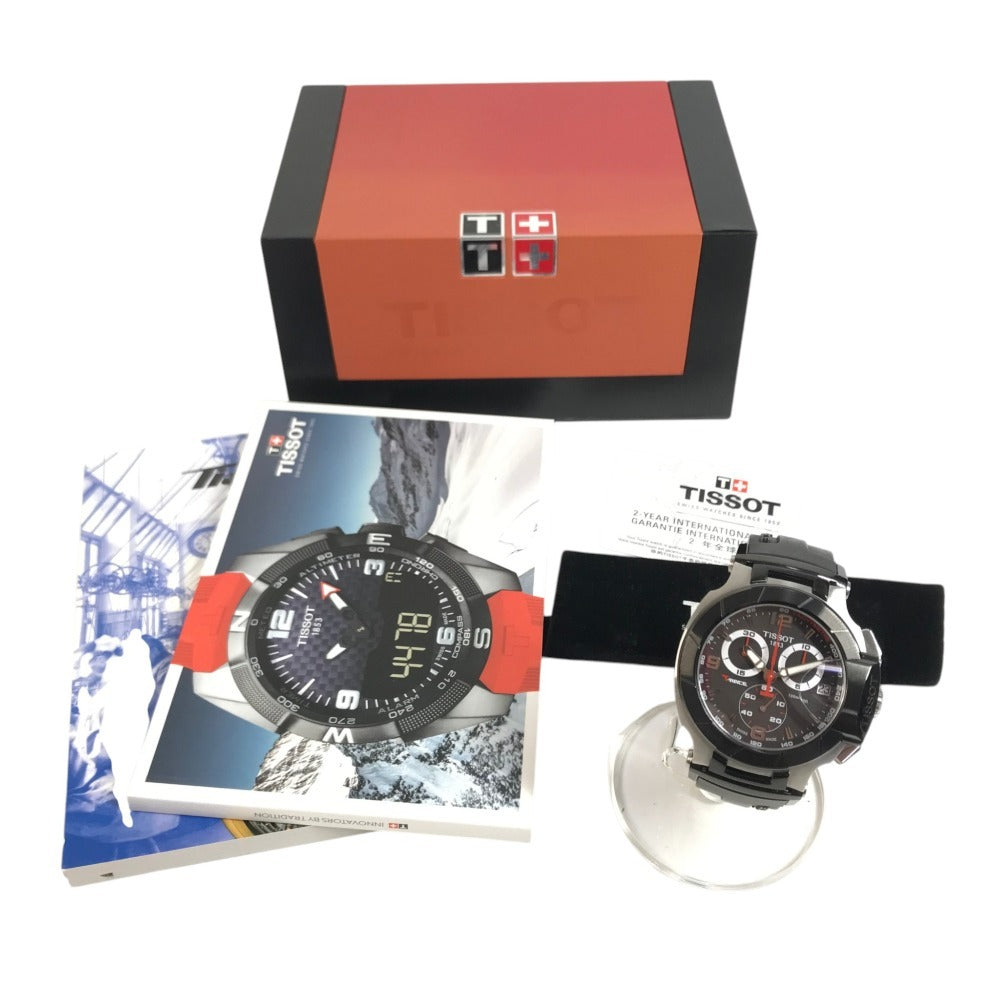 TISSOT T048.417.27.057.00 TLace Chronograph Men's Watches Wristwatch SS Black Used