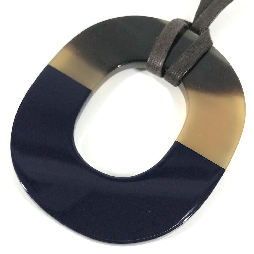 HERMES Buffalo horn Isamu Pop Isamu Pop Accessories Jewelry Choker Necklace Buffalo horn Navy/Brown Used