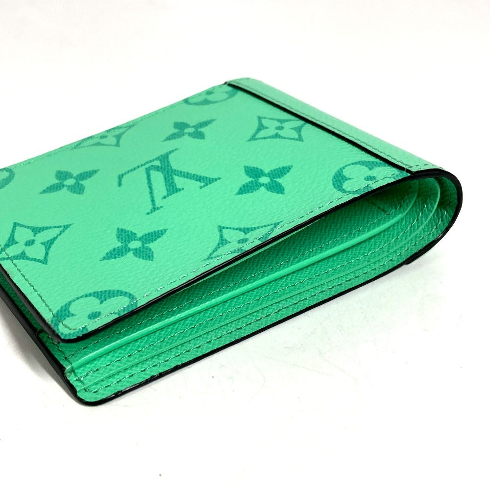 LOUIS VUITTON M27649 Taigalama Portefeuille Multripru Compact Wallet Billfold Folded wallet MonogramCanvas / Taiga Leather mint Green Used