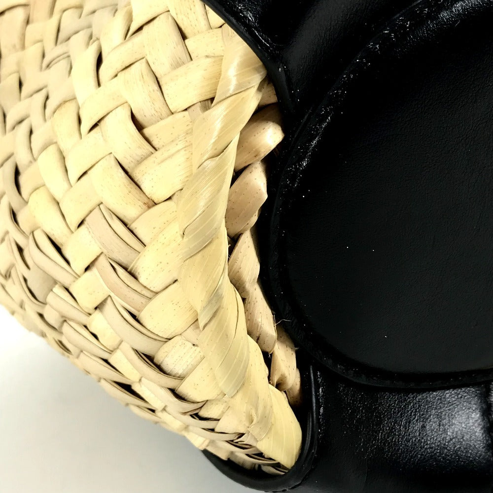 Chloe Sense Mini Sense Mini Basket Bag Bag Tote Bag 2WAY Bag Shoulder Bag Hand Bag Raffia / Leather Black/Beige Used