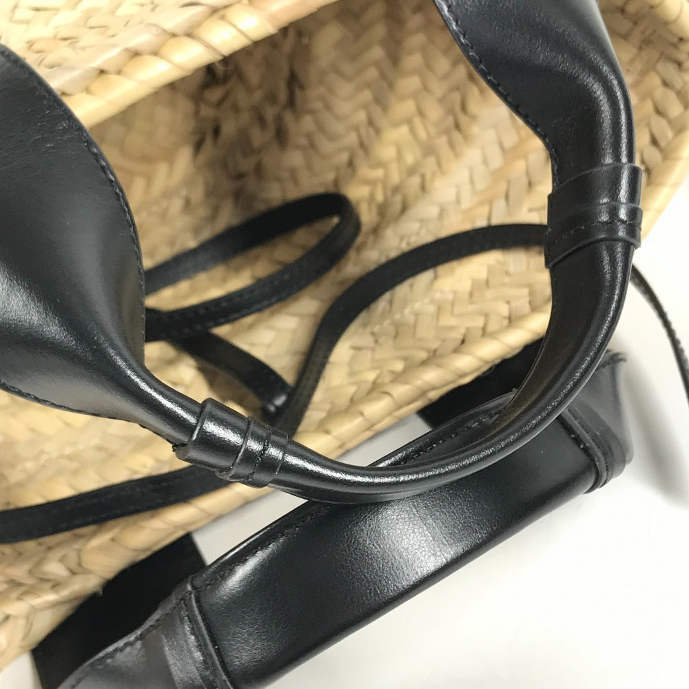 Chloe Sense Mini Sense Mini Basket Bag Bag Tote Bag 2WAY Bag Shoulder Bag Hand Bag Raffia / Leather Black/Beige Used