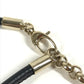 GUCCI 不明 Rhinestone Heart GG Logo Marina Long Necklace Accessory Necklace Leather / Wood Brown/Pink x Black Used