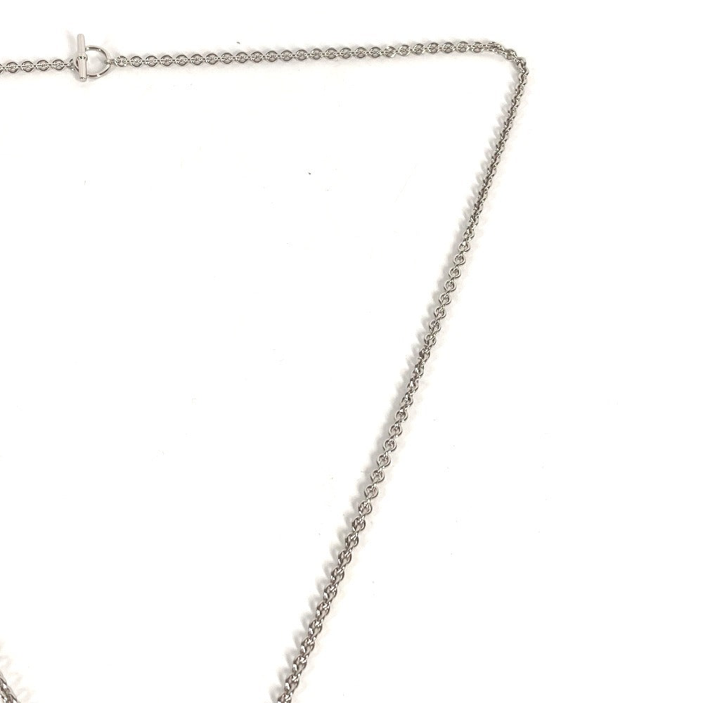 HERMES Long Necklace Cheval Horse Medallion Quadrière Quadrière GM Accessories Jewelry Chain Necklace Necklace Metal Silver/pink Used