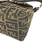 FENDI Mamma Baguette Logo bag flap shawl Shoulder Bag Canvas/Leather Brown Used