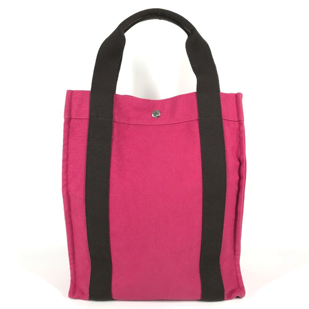 HERMES Sac de Plage Nomade PM Bag, Tote Bag with Pouch, Vertical Tote Hand Bag Canvas pink/Brown Used