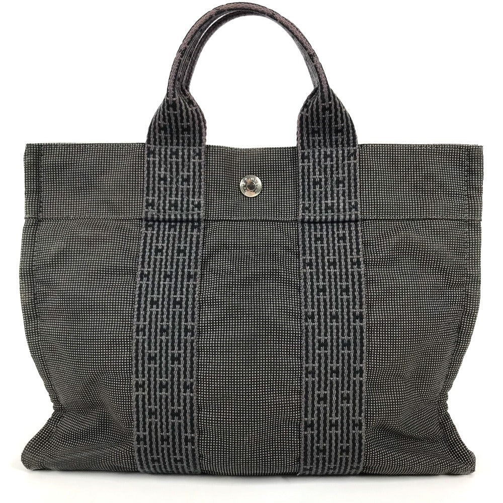 HERMES Her Line Tote PM Bag Tote Bag Hand Bag Canvas gray Used