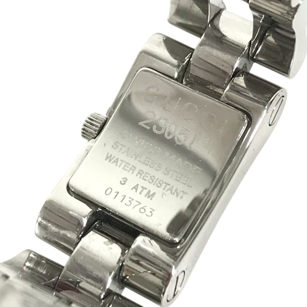 GUCCI 2305L logo Quartz Women's Watch Wristwatch SS Silver/Black Used