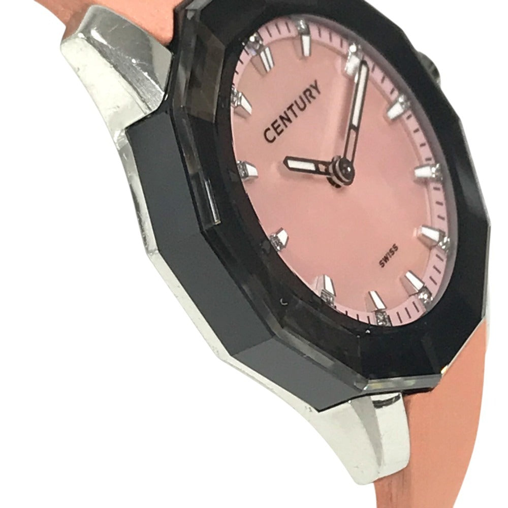 CENTURY 606.7.S.A3.13.15D.QQN 12PD Diamond PRIME TIME Quartz Women's Watch Wristwatch SS / rubber pink Used