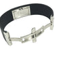 GUCCI 7800S Logo Bangle Watch Leather Quartz Women's Watch Wristwatch Leather / SS Silver/Black Used