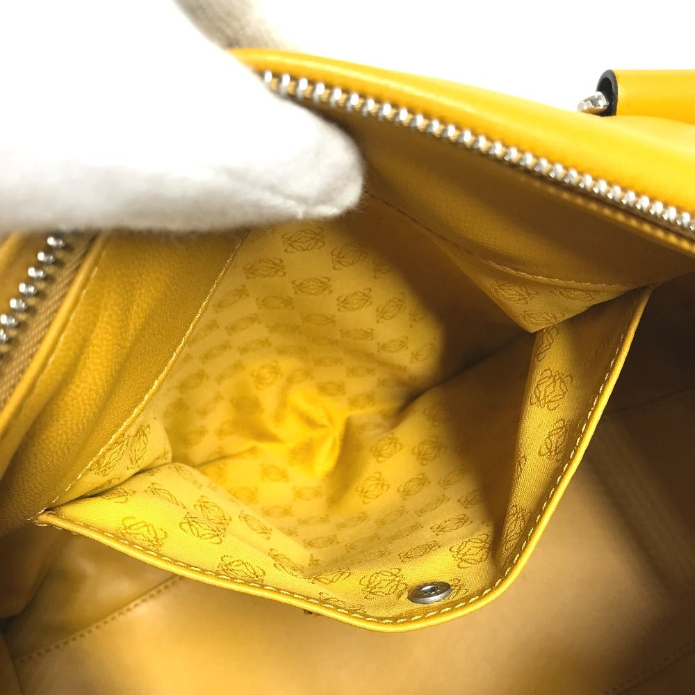 LOEWE Anagram Logo Tassel Fringe Seville 2WAY Bag Shoulder Bag Tote Bag Hand Bag Nappa leather yellow Used