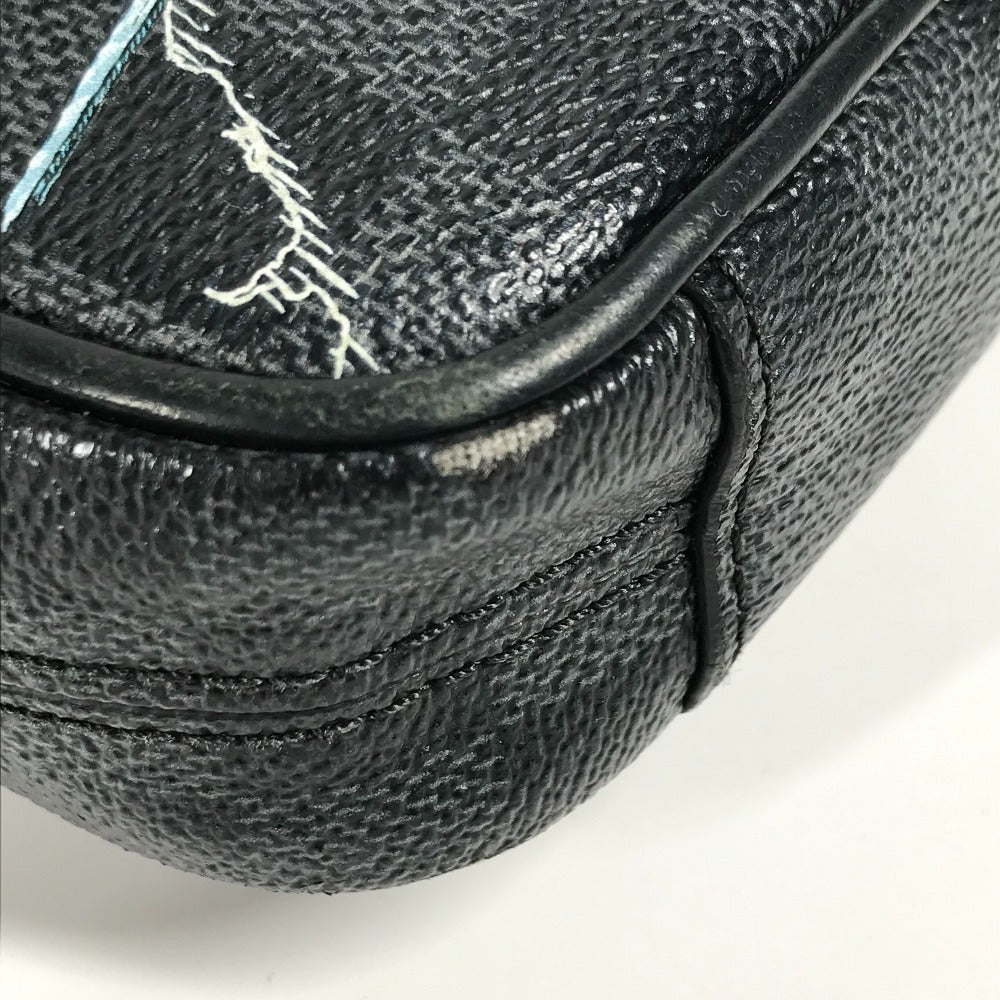 LOUIS VUITTON ダミエグラフィットマップ ダヌーブ PM NM カバン 斜め掛け ポシェット ショルダーバッグ ダミエグラフィットキャンバス メンズ ブラック