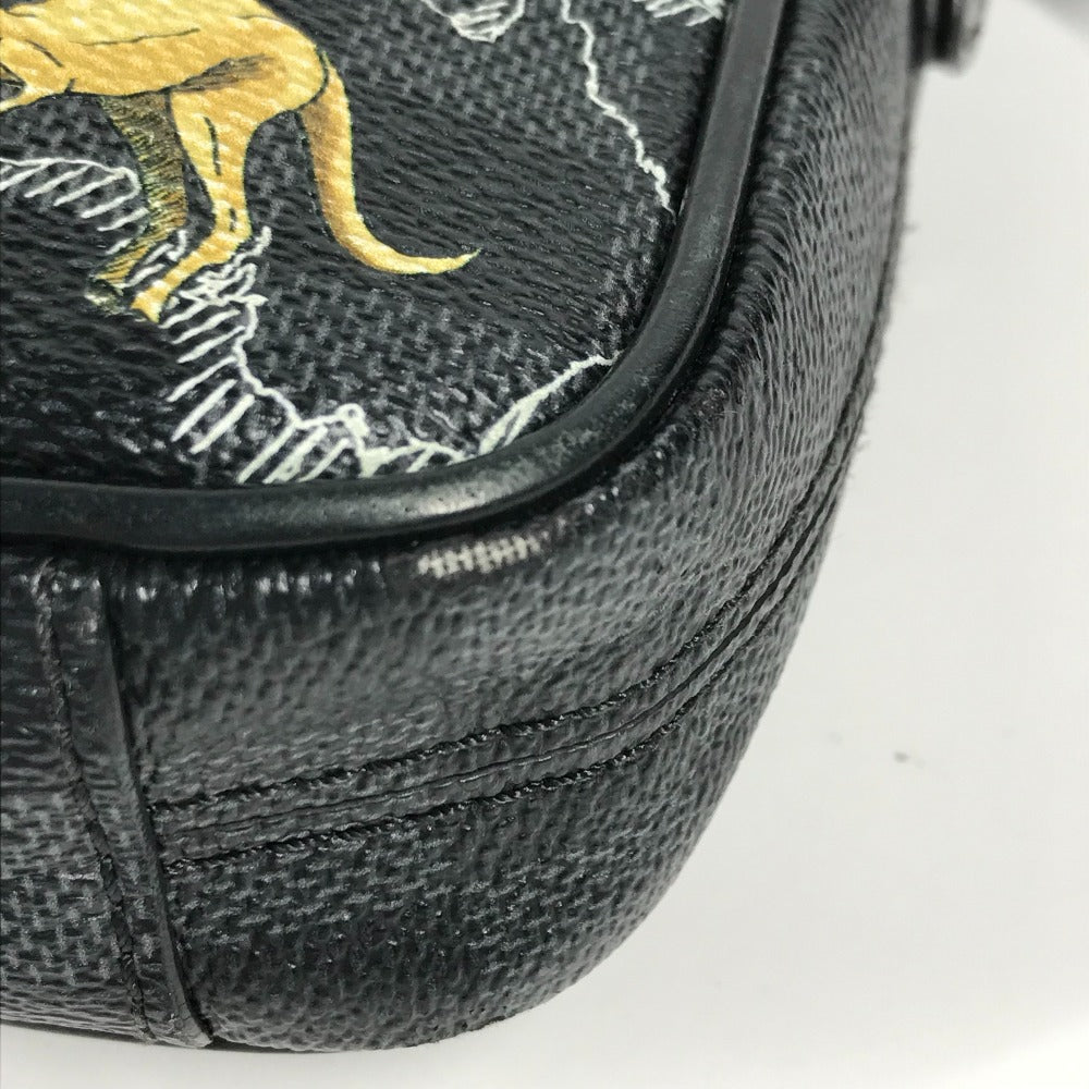 LOUIS VUITTON ダミエグラフィットマップ ダヌーブ PM NM カバン 斜め掛け ポシェット ショルダーバッグ ダミエグラフィットキャンバス メンズ ブラック