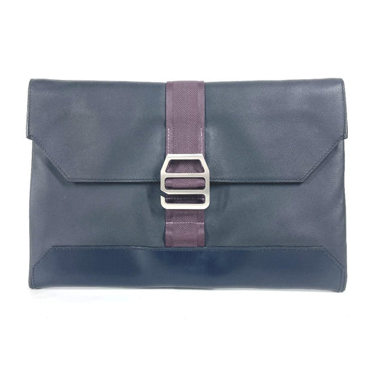 HERMES シティスライド ポーチ カバン クラッチバッグ レザー ユニセックス ネイビー