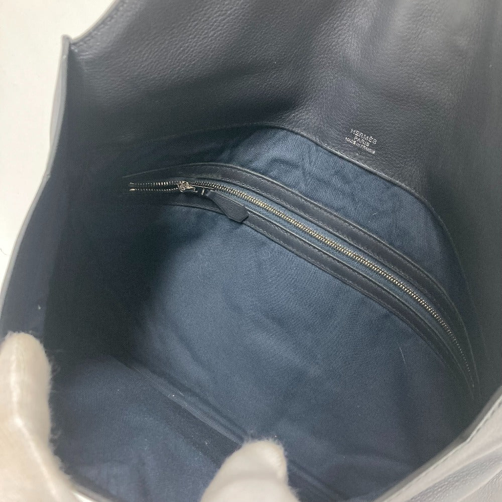 HERMES シティスライド ポーチ カバン クラッチバッグ レザー ユニセックス ネイビー