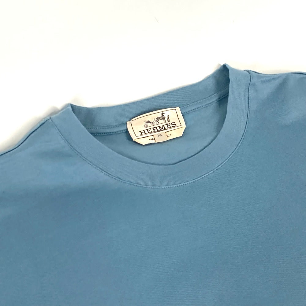 HERMES Piqures Sellie カットソー トップス アパレル 半袖 Tシャツ コットン 半袖Ｔシャツ コットン メンズ ブルー