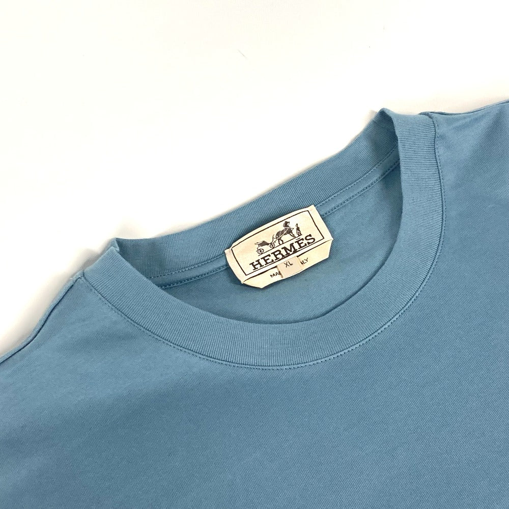 HERMES Piqures Sellie カットソー トップス アパレル 半袖 Tシャツ コットン 半袖Ｔシャツ コットン メンズ ブルー