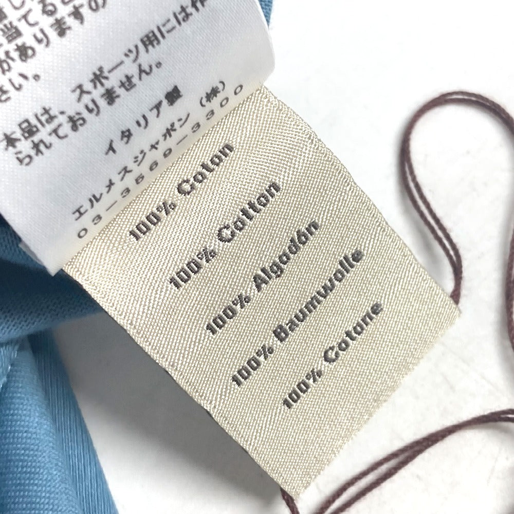 HERMES Piqures Sellie カットソー トップス アパレル 半袖 Tシャツ コットン 半袖Ｔシャツ コットン メンズ ブルー