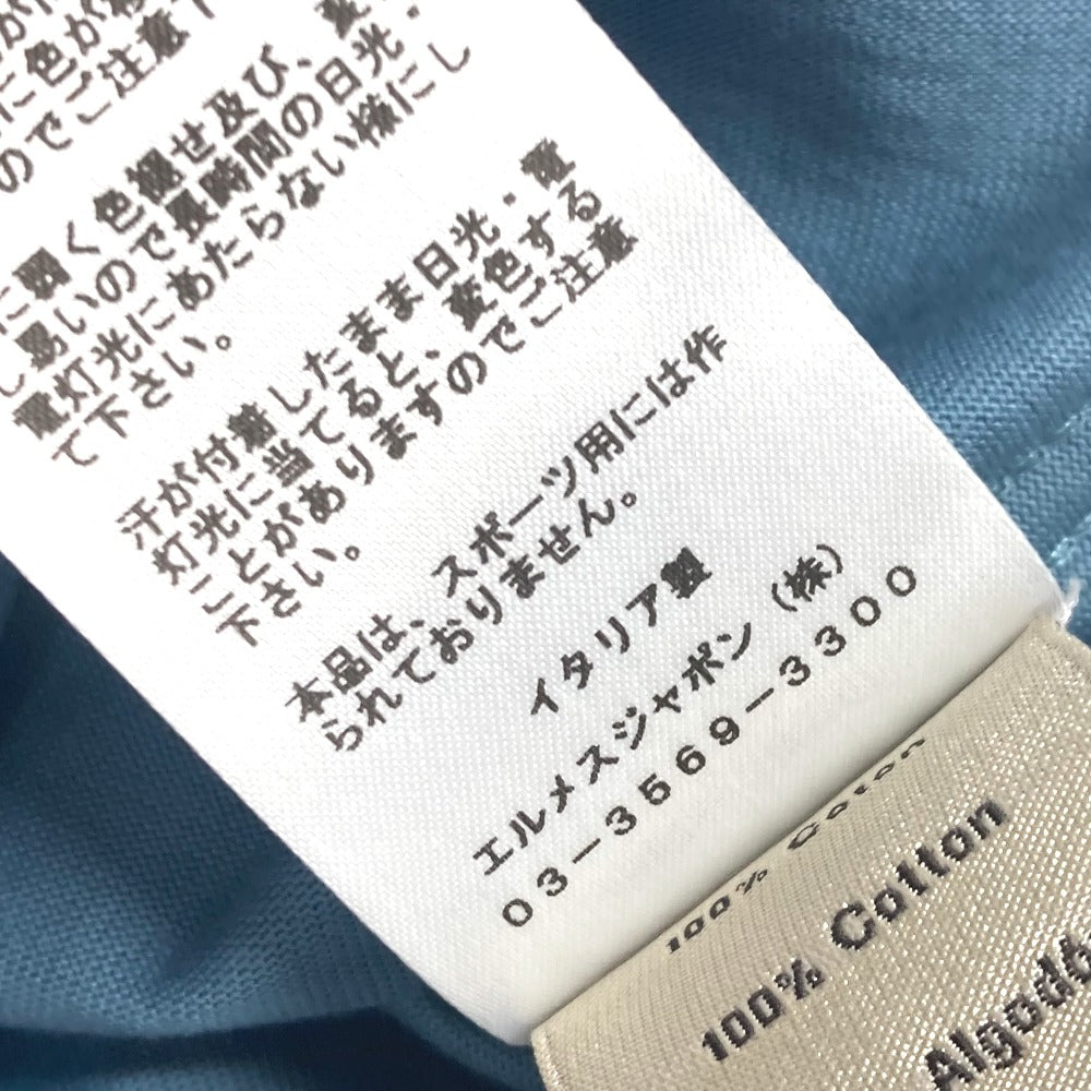 HERMES Piqures Sellie カットソー トップス アパレル 半袖 Tシャツ コットン 半袖Ｔシャツ コットン メンズ ブルー