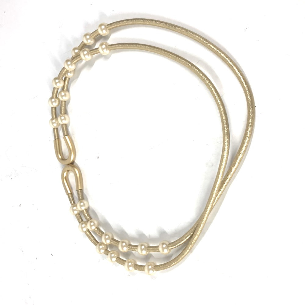 CHANEL 01C フェイクパール 2重ベルト Wベルト アクセサリー ズボン用ベルト ベルト フェイクパール レディース ゴールド