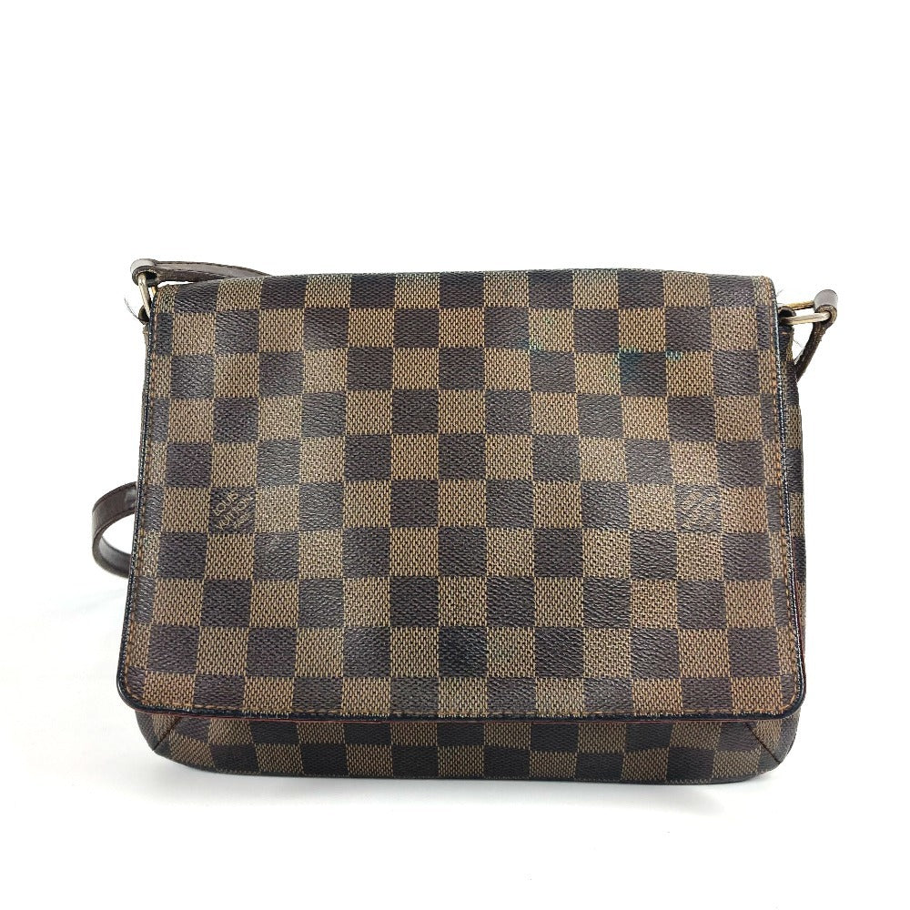 LOUIS VUITTON N51301 ダミエ ミュゼット・タンゴ ロング カバン 斜め掛け フラップ ポシェット ショルダーバッグ ダミエキャンバス レディース エベヌ ブラウン